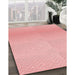 Patterned Baby Pink Rug in Family Room, pat1638rd