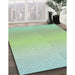 Machine Washable Transitional Green Rug in a Family Room, wshpat1638