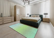 Machine Washable Transitional Green Rug in a Bedroom, wshpat1638