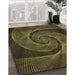 Machine Washable Transitional Dark Yellow Green Rug in a Family Room, wshpat1639brn