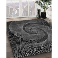 Patterned Midnight Gray Rug, pat1639gry