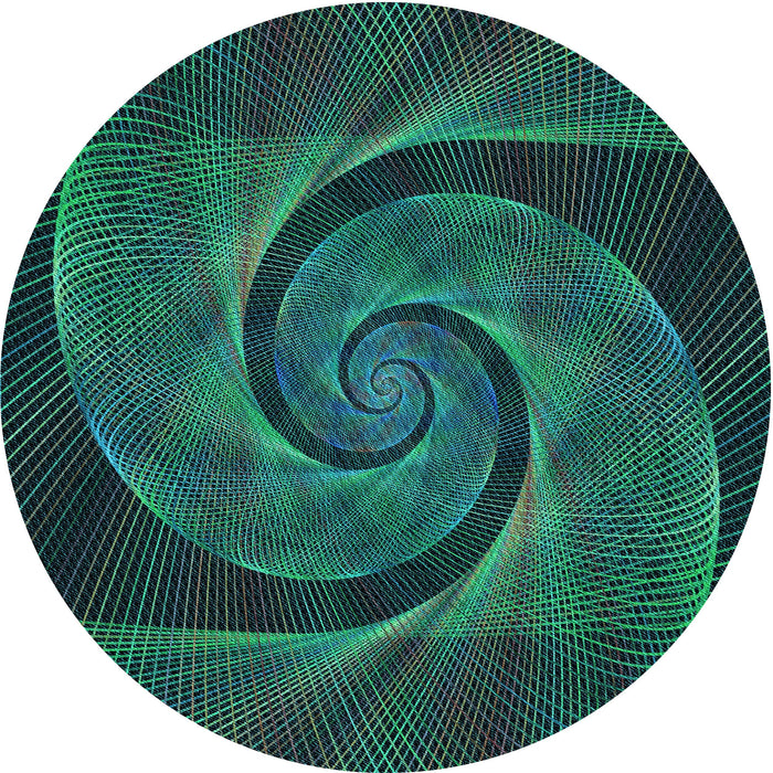 Square Machine Washable Transitional Deep Teal Green Rug in a Living Room, wshpat1639lblu