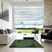 Square Machine Washable Transitional Midnight Gray Rug in a Living Room, wshpat1639