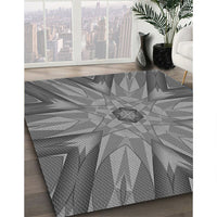 Patterned Dark Gray Novelty Rug, pat163