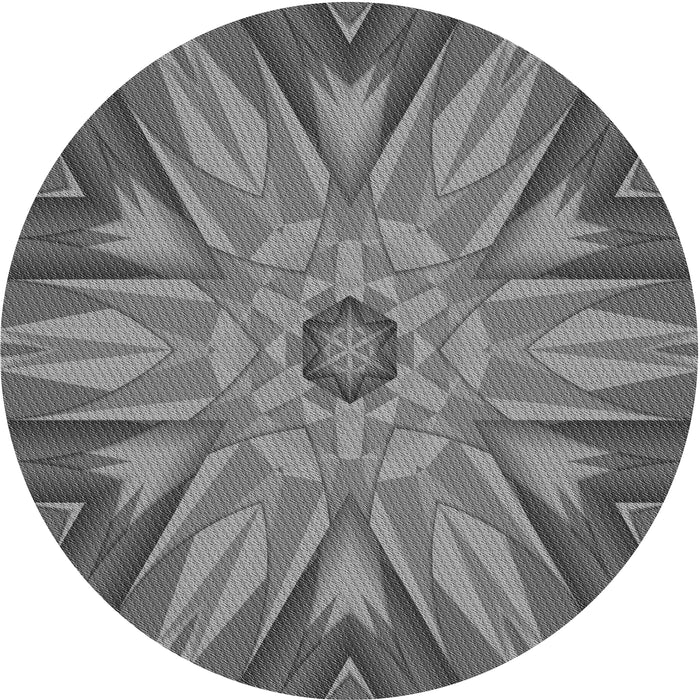 Sideview of Patterned Dark Gray Novelty Rug, pat163