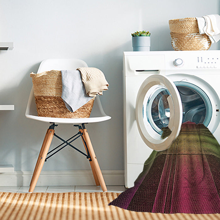 Machine Washable Transitional Dark Scarlet Red Rug in a Washing Machine, wshpat164brn