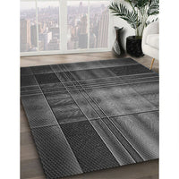 Patterned Charcoal Black Rug, pat164gry