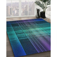 Patterned Light Sea Green Rug, pat164lblu