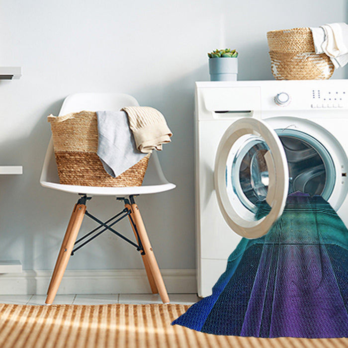 Machine Washable Transitional Light Sea Green Rug in a Washing Machine, wshpat164lblu