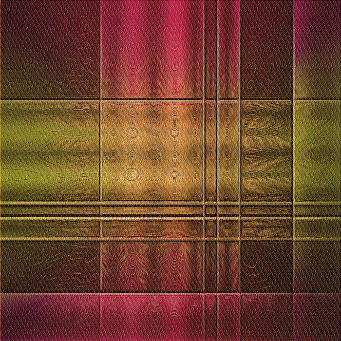 Round Patterned Deep Red Rug, pat164org