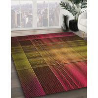 Patterned Deep Red Rug, pat164org