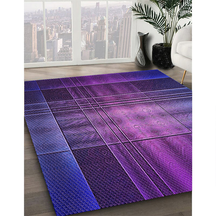 Patterned Purple Plum Purple Rug in Family Room, pat164pur