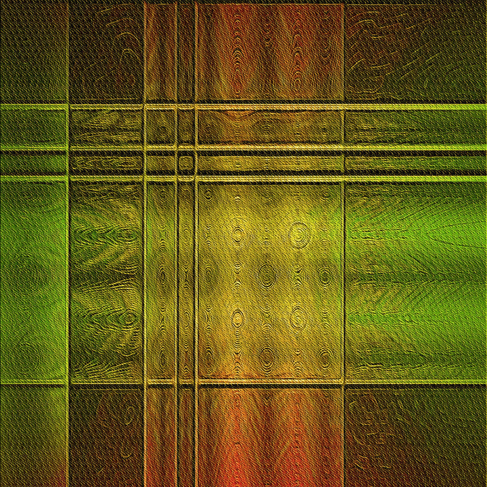 Patterned Dark Yellow Green Rug, pat164yw