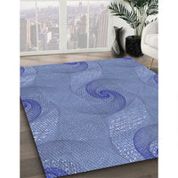 Patterned Sky Blue Rug, pat1640blu