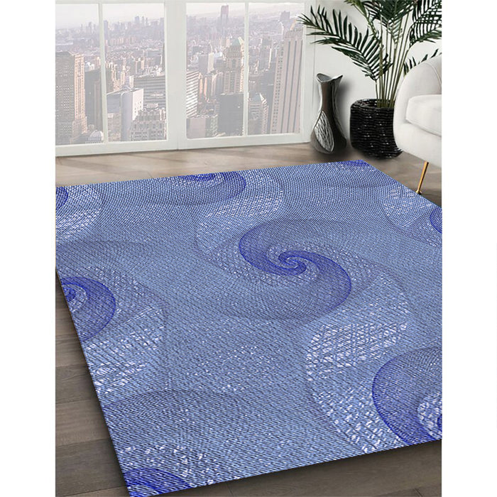 Machine Washable Transitional Sky Blue Rug in a Family Room, wshpat1640blu