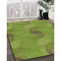 Patterned Pistachio Green Rug, pat1640brn