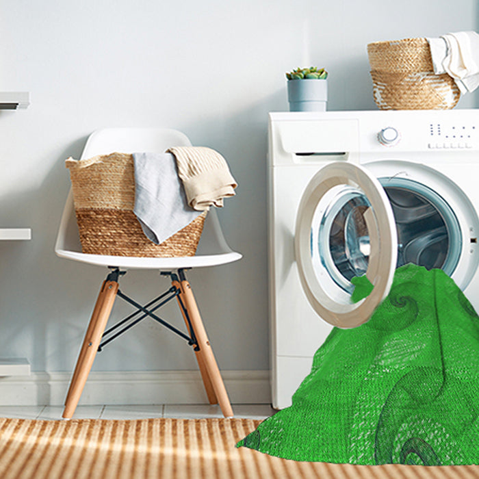 Machine Washable Transitional Lime Green Rug in a Washing Machine, wshpat1640grn