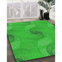 Patterned Lime Green Rug, pat1640grn