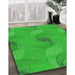 Machine Washable Transitional Lime Green Rug in a Family Room, wshpat1640grn