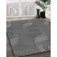 Patterned Gunmetal Gray Rug, pat1640gry