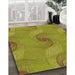 Machine Washable Transitional Dark Yellow Green Rug in a Family Room, wshpat1640org