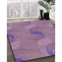 Patterned French Lilac Purple Rug, pat1640pur