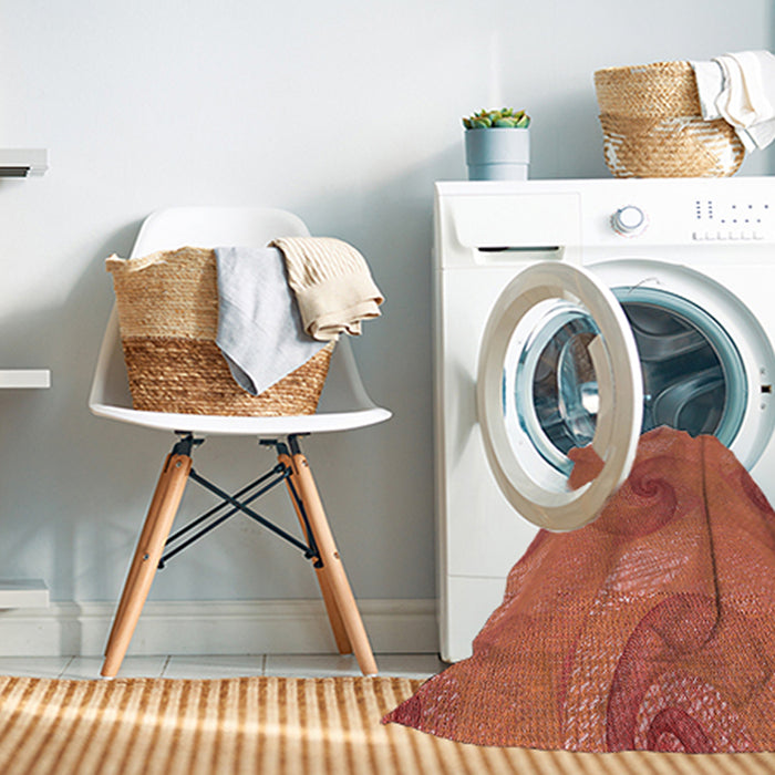Machine Washable Transitional Orange Rug in a Washing Machine, wshpat1640rd