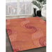 Patterned Orange Rug in Family Room, pat1640rd