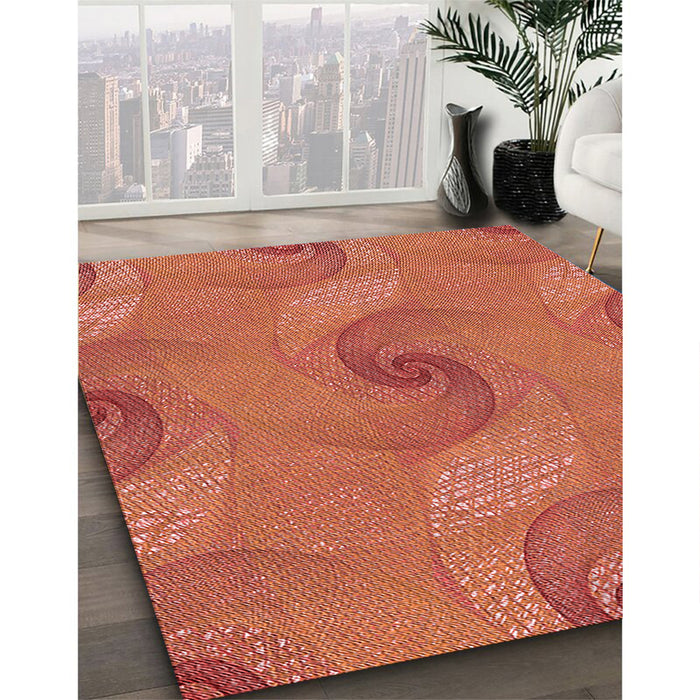 Machine Washable Transitional Orange Rug in a Family Room, wshpat1640rd
