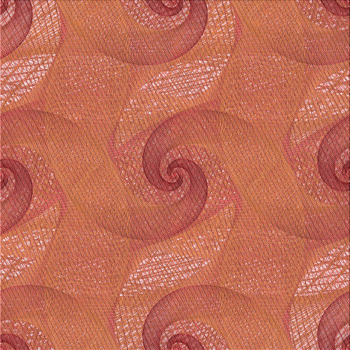 Round Patterned Orange Rug, pat1640rd