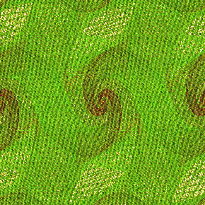 Patterned Bright Green Rug, pat1640yw