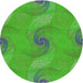 Sideview of Patterned Neon Green Modern Rug, pat1640