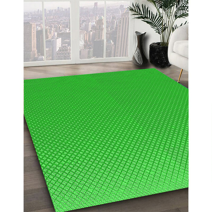 Patterned Lime Green Rug in Family Room, pat1641grn