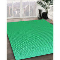 Patterned Spring Green Rug, pat1641lblu