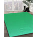 Machine Washable Transitional Spring Green Rug in a Family Room, wshpat1641lblu