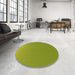 Round Patterned Pistachio Green Rug in a Office, pat1641org