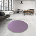 Round Patterned French Lilac Purple Rug in a Office, pat1641pur