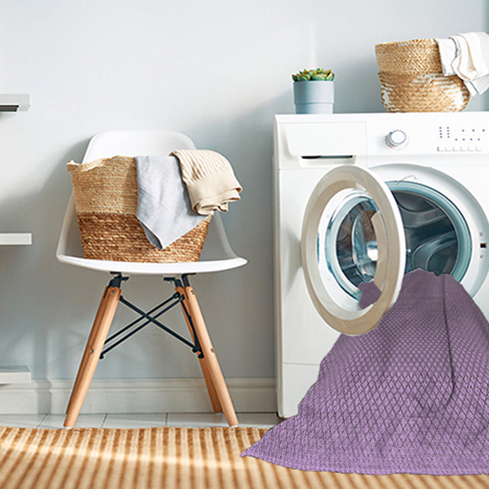 Machine Washable Transitional French Lilac Purple Rug in a Washing Machine, wshpat1641pur