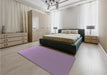 Patterned French Lilac Purple Rug in a Bedroom, pat1641pur