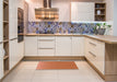 Patterned Orange Red Orange Rug in a Kitchen, pat1641rd