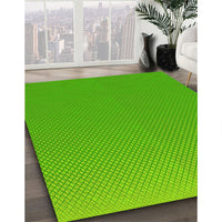 Patterned Bright Green Rug, pat1641yw