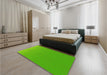 Patterned Bright Green Rug in a Bedroom, pat1641yw