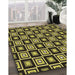 Machine Washable Transitional Midnight Gray Rug in a Family Room, wshpat1642brn