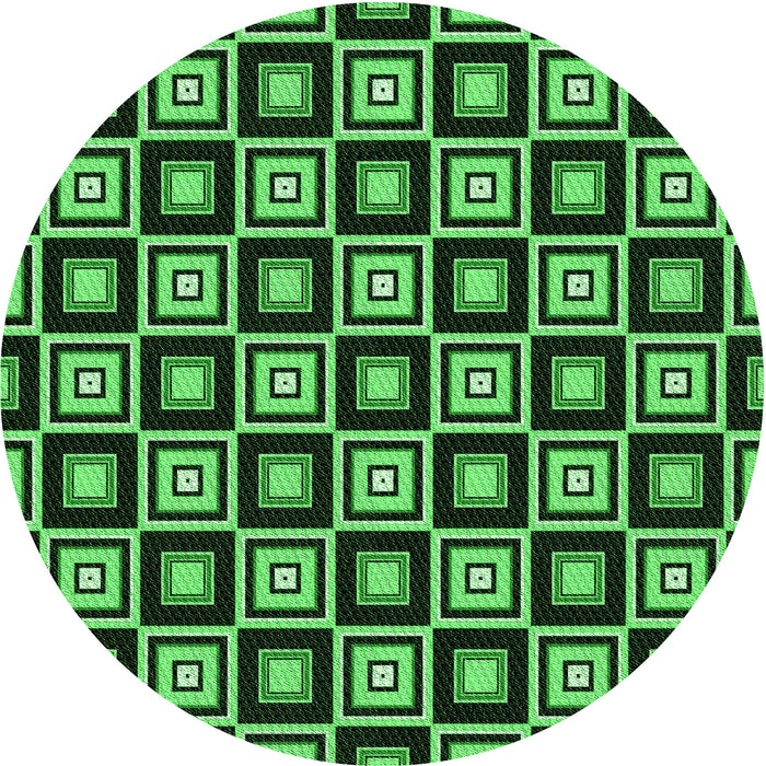 Square Machine Washable Transitional Dark Forest Green Rug in a Living Room, wshpat1642grn