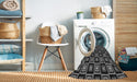 Machine Washable Transitional Midnight Gray Rug in a Washing Machine, wshpat1642gry