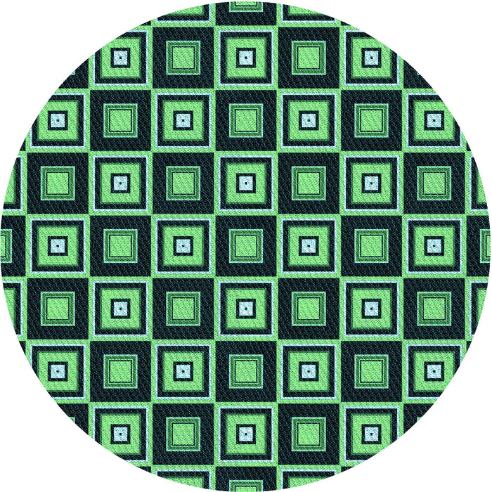 Square Machine Washable Transitional Deep Teal Green Rug in a Living Room, wshpat1642lblu