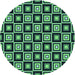 Square Machine Washable Transitional Deep Teal Green Rug in a Living Room, wshpat1642lblu