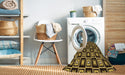 Machine Washable Transitional Yellow Rug in a Washing Machine, wshpat1642org