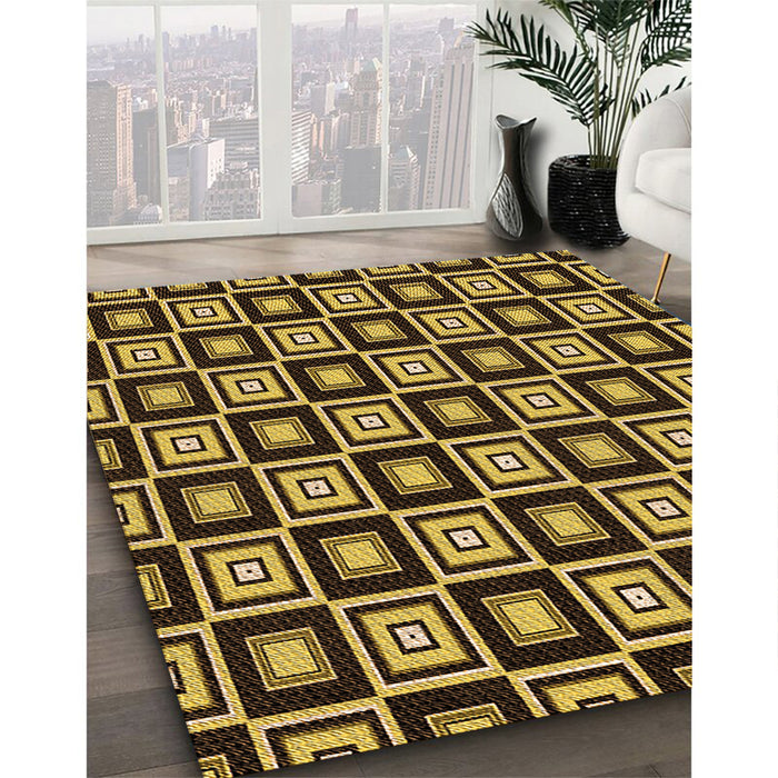 Machine Washable Transitional Yellow Rug in a Family Room, wshpat1642org