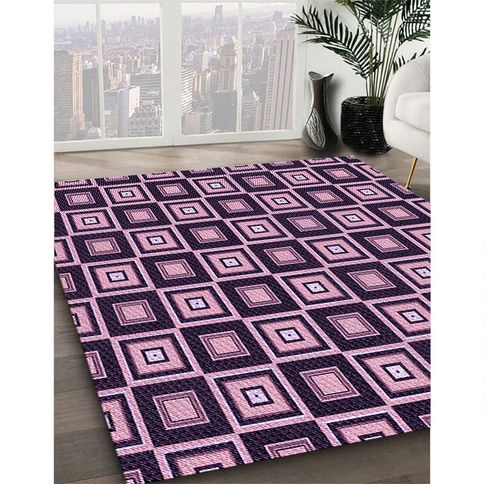 Machine Washable Transitional Deep Purple Rug in a Family Room, wshpat1642pur